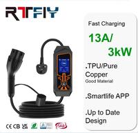 Meilleur prix, chargeur EV portable 13A, 3 kW, type 2, UK, 3 broches, noir, recharge de véhicule électrique avec écran, état neuf, IP65, étanche