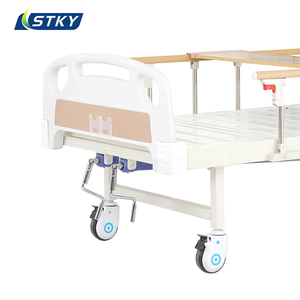 Lit d'hôpital manuel <span class=keywords><strong>à</strong></span> <span class=keywords><strong>deux</strong></span> fonctions, lit médical <span class=keywords><strong>à</strong></span> double manivelle avec matelas et table <span class=keywords><strong>à</strong></span> <span class=keywords><strong>manger</strong></span> pour les soins infirmiers - Product Image 5