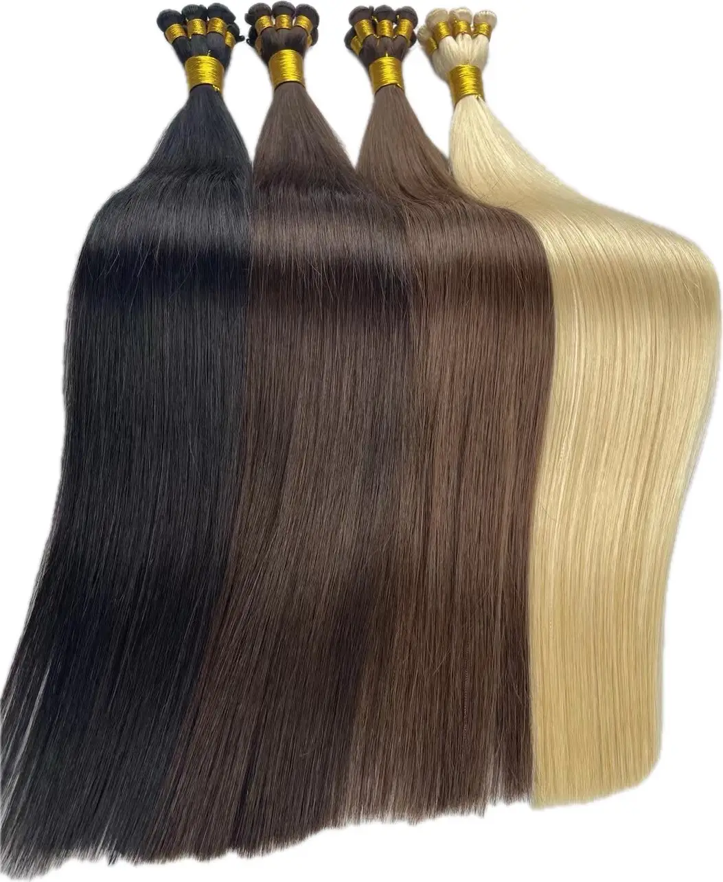 Wholesale Genius Weft Hair Extensions Virgin Remy Russian Hair Double Drawn Skin Thin Handtied Weft Hair