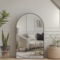 Miroir sur pied moderne en alliage pour chambre à coucher, miroir de dressing sur mesure avec cadre, miroir arqué pour chambre