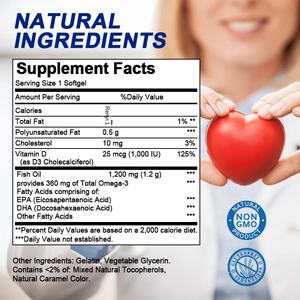 Huile de poisson riche en oméga-<span class=keywords><strong>3</strong></span>, DHA, EPA, améliore l'humeur, soulage le <span class=keywords><strong>stress</strong></span>, renforce le cerveau, améliore la mémoire et l'intelligence, 60 capsules - Product Image 6