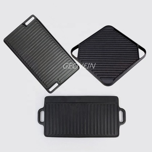 <span class=keywords><strong>Plaque</strong></span> chauffante en fonte antiadhésive réversible avec poignées pour barbecue - Product Image 2