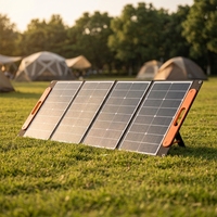Panel Solar Plegable Completamente Negro de 100W 120W 150W 200W 300W BC con Conector USB DC para Camping y Actividades al Aire Libre