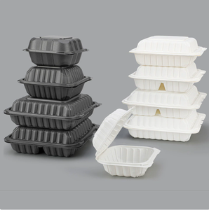 工場OEM MFPPミネラル充填プラスチック製クラムシェル容器使い捨てヒンジ付き蓋付きテイクアウトボックスカスタムロゴ食品グレードランチボックス - Product Image 1