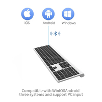 Haute qualité moderne ergonomique Rechargeable personnalisé 2.4G USB BT sans fil pleine taille clavier mince silencieux en Stock pour le bureau