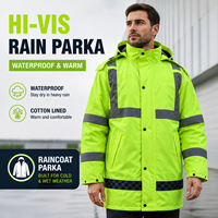 Vêtement de pluie extérieur léger, imperméable, respirant, réfléchissant, isolé, réutilisable, durable, en tissu Oxford 300D vert fluorescent