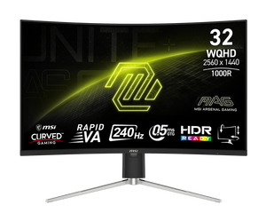 MAG 325CQRXF E2 <span class=keywords><strong>32</strong></span> pouces WQHD moniteur de jeu <span class=keywords><strong>incurvé</strong></span> 240Hz taux de rafraîchissement 16:9 large écran LED rétro-éclairage panneau IPS USB DP nouveau utilisé - Product Image 1