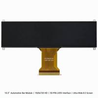 Module LCD automobile 10,25 pouces, écran HD 1920x720, ultra-large 8:3, LVDS 50 broches, boîtier intégré, -40 à +85°C, pour marché secondaire automobile