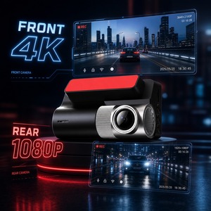 Dash Cam Anteriore 4K e Posteriore 1080P, Doppia Lente, DVR per <span class=keywords><strong>Auto</strong></span> con WiFi Integrato, Schermo IPS da 3 Pollici, Batteria da 200mAh, Tipo C, H265, <span class=keywords><strong>Auto</strong></span> - Product Image 2
