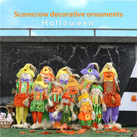 Halloween-Dekorationen: Vogelscheuchen aus Stroh und Stoff – Groß, Mittel, Klein – Niedliche Requisiten für Geisterfest, Bar-Party, Spukhaus, Ländliche Szenerie