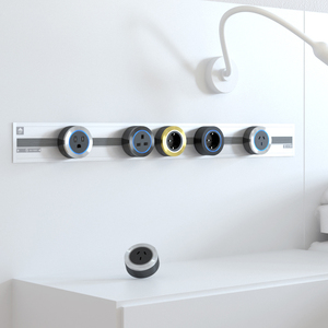 Nhôm tường theo dõi ổ cắm nhà bếp điện máy tính để bàn tường lớp theo dõi Ổ cắm điện đường sắt ổ cắm không dây có thể tháo rời ổ cắm - Product Image 6