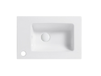 Lavabo de Baño Rectangular de Cerámica Moderno y de Lujo, Acabado Pulido, Montaje de Grifo de un Solo Orificio, Fácil de Limpiar, para Uso en Hospitales y Apartamentos