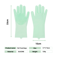 Gant de massage pour animaux de compagnie Roki 2-en-1 en silicone, gant de toilettage pour chiens, écologique, biodégradable, taille petite/moyenne, nettoyage des poils