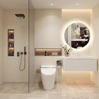 Nouveau design Miroir mural de luxe rond en cristal pour salle de bain de haute qualité