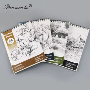 Panwenbo-Bloc-notes professionnel <span class=keywords><strong>A3</strong></span> A4 A5, 24 feuilles 160gsm, carnet de croquis à spirale pour artiste, charbon de bois pour croquis - Product Image 5