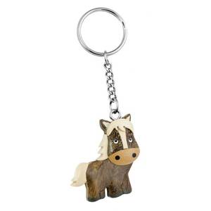 Llavero de madera con forma de caballo, mini colgante de animal, regalo para niños y adultos - Product Image 1