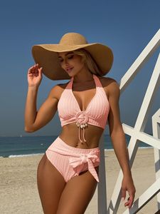 IStpromo Regalos Bikini de Dos Piezas para Mujer, Sexy, a la Moda, Color Sólido, Estilo Fresco, con Conchas, de Cintura Alta, Transpirable, para Playa - Product Image 6