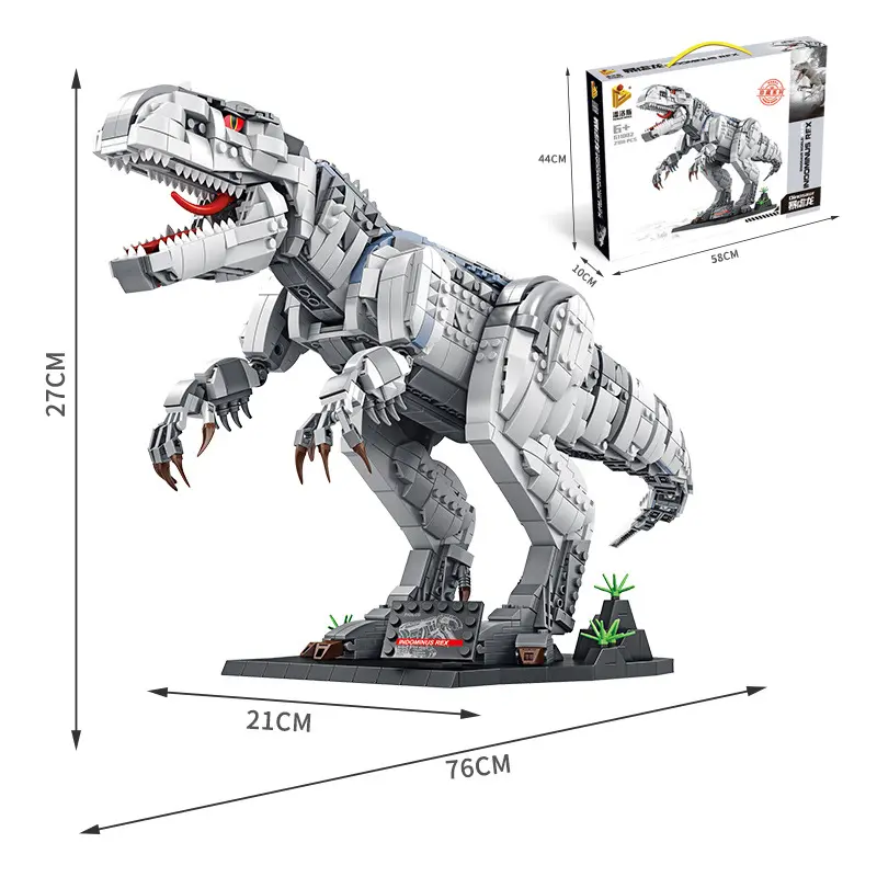 Panlos Dinosaur Model Tyrannosaurus Rex small particles puzzle building blocks compatible with Legoed boy toys