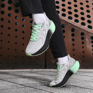 Scarpe da Corsa Moderne di Tendenza con Lacci, Suola Ammortizzata in EVA, Tessuto Traspirante con Motivo <span class=keywords><strong>a</strong></span> Onde, Dettagli Verde Menta - Product Image 6
