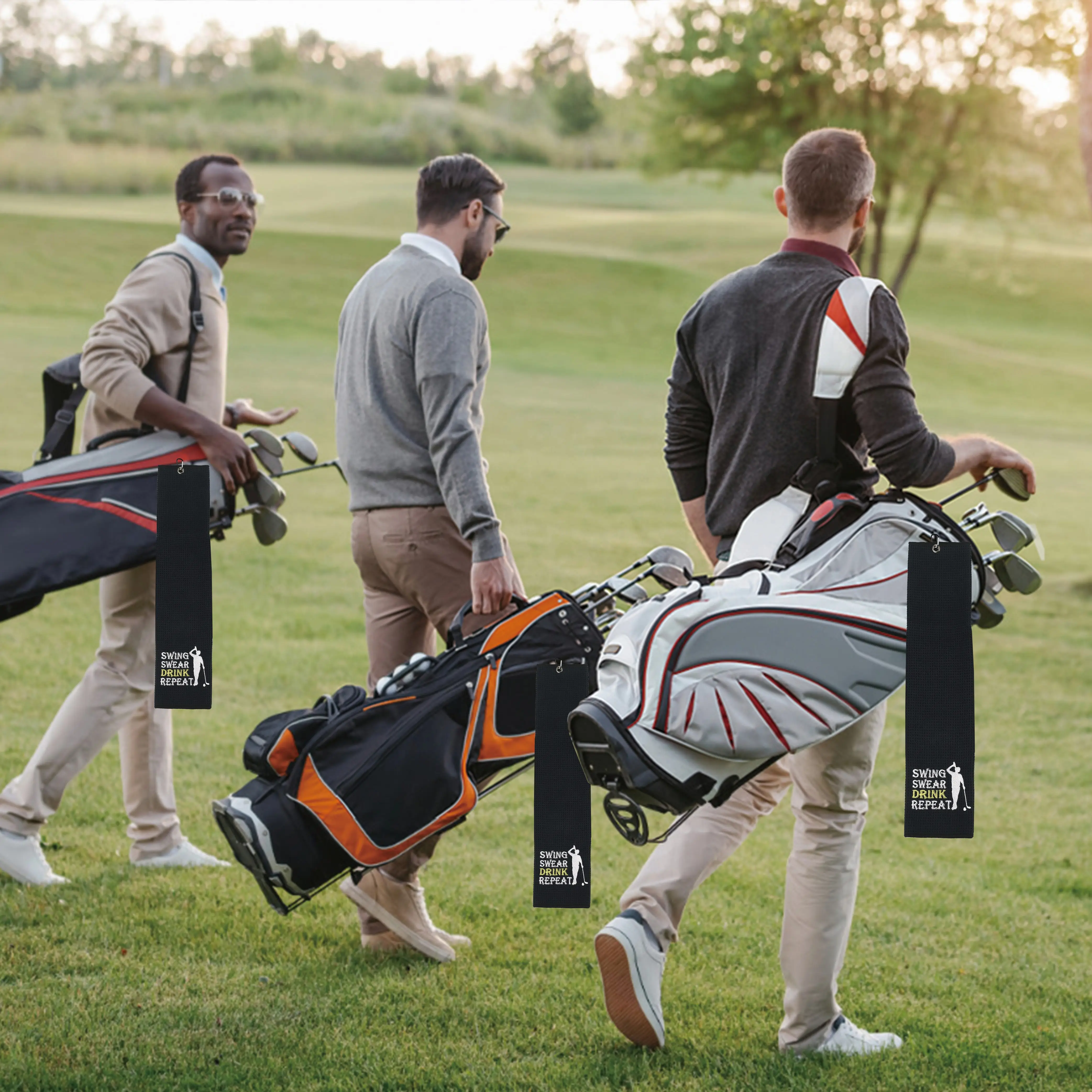 Aimant de serviettes de golf magnétique en microfibre de forme différente personnalisé de haute qualité pour le golf