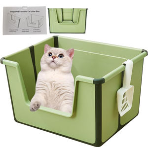Nouveau type de voyage conception pliable boîte à litière pour chat à toit ouvert avec pelle pour boîte de couleur comme cadeau pour chat <span class=keywords><strong>et</strong></span> ami - Product Image 3