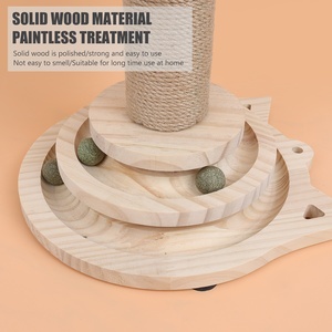 Grosir Pabrik Mainan Menara Kucing Kayu Lucu Tiang Penggaruk Kucing - Product Image 2