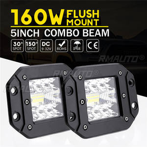 2 unidades de 5 pulgadas 160W para Jeep, barras LED de montaje empotrado, luces antiniebla de conducción, luces de trabajo LED todoterreno, luces de inundación para camiones S - Product Image 1