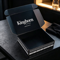 Boîte d'expédition noire personnalisée avec logo en feuille d'or, boîte en carton de luxe pour parfum, cosmétiques, vêtements, abonnement, emballage cadeau