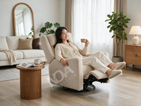Fauteuil inclinable électrique moderne en bouclette avec port USB, fauteuil pivotant à bascule, structure en bois écologique pour chambre d'enfant