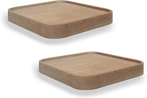 Estante de Pared Redondo de Madera, Estantes Colgantes de Madera, Decoración de Pared, Juego de 2 - Product Image 5