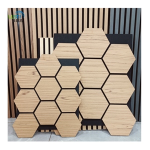 <span class=keywords><strong>Tik</strong></span> <span class=keywords><strong>Tok</strong></span> Trending Products Panel de pared Hexagonal 3D grabado Estilo y tamaño Paneles acústicos insonorizados de madera personalizables - Product Image 3