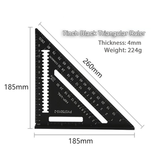 Aluminium-Anschlagwinkel Zimmermannswinkel Messwerkzeug Layout-Dreiecklineal aus Metalllegierung mit imperialer Skala und Winkelmesser für die Holzbearbeitung - Product Image 6