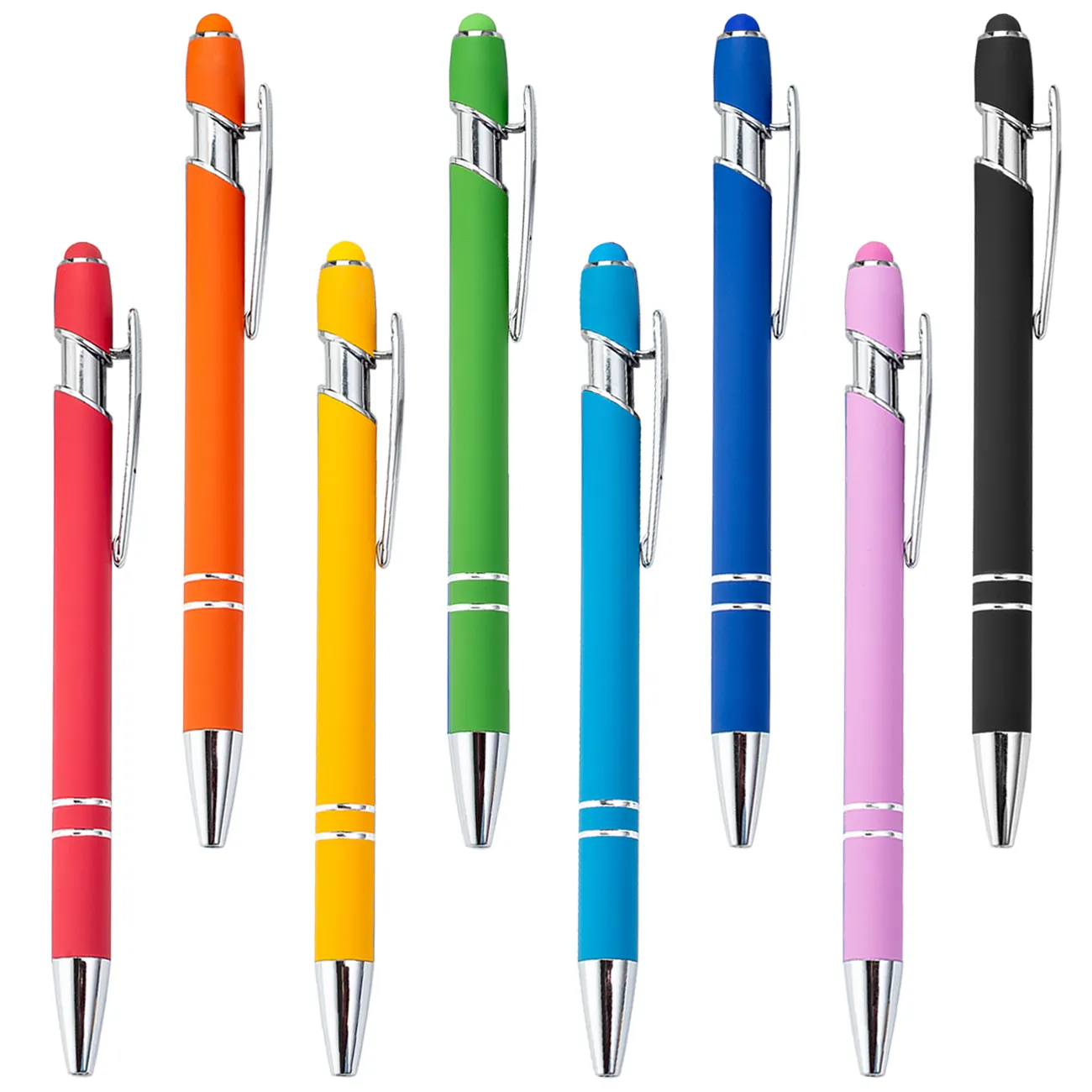 Nhà Sản Xuất Tại Trung Quốc Màu Xanh Kim Loại Bóng Biểu Tượng Tùy Chỉnh Đa Chức Năng Stylus Ballpoint Personnalisable New 2 Trong 1 Kim Loại Cảm Ứng Bút