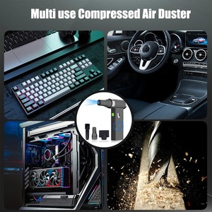 Souffleur et aspirateur portable 2-en-1, 110K tr/min, double batterie 4000 mAh pour souffler la poussière extérieure, gonfler et nettoyer la voiture - Product Image 6