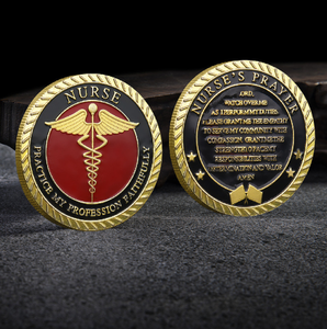 Stock <span class=keywords><strong>de</strong></span> pièces <span class=keywords><strong>de</strong></span> monnaie personnalisé à bas prix Pièce <span class=keywords><strong>de</strong></span> monnaie commémorative en métal pour artisanat Souvenir Profession médicale sur le thème Caducée professionnel - Product Image 4