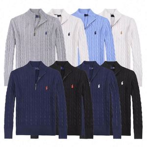 Suéteres <span class=keywords><strong>de</strong></span> <span class=keywords><strong>punto</strong></span> <span class=keywords><strong>de</strong></span> algodón <span class=keywords><strong>de</strong></span> lujo con bordado casual y cremallera <span class=keywords><strong>de</strong></span> un cuarto para hombre, estilo <span class=keywords><strong>polo</strong></span>, personalizados RL <span class=keywords><strong>Ralph</strong></span> <span class=keywords><strong>Lauren</strong></span> - Product Image 1