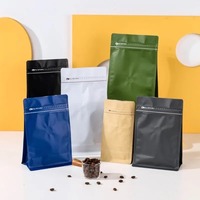 Sacs en papier kraft brun et blanc de 250g, 500g, 1kg avec valve de fermeture, sac épais en aluminium résistant à l'humidité, fermeture éclair, sachets pour thé et café