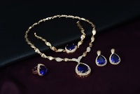 DAIHE Brautparty Hochzeitsschmuck-Set Kristall Kreatives Halsketten-Ohrringe-Armband-Ring Vierteiliges Set Afrikanisches Schmuck-Set