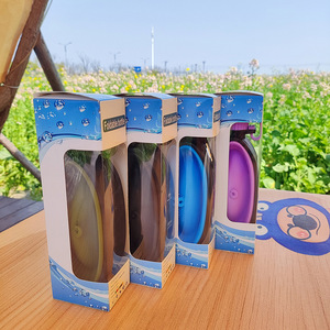 Mới phổ biến 580ml xách tay du lịch ngoài trời Cắm trại Có thể gập lại chai Silicone tái sử dụng thể thao cầm tay chai - Product Image 2