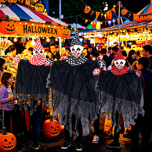 Novedad 2026: Decoración para Fiesta de Halloween en Casa - Accesorios de Fantasma de Payaso de Circo Espeluznante con Puntos, Adorno Colgante de Fantasma de Payaso Aterrador para Halloween - Product Image 1