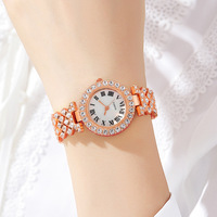 Ensemble de 5 pièces : montre, bague, collier, boucles d'oreilles, montre-bracelet en strass, montres décontractées pour femmes, bracelet, ensemble d'horloges (sans boîte)
