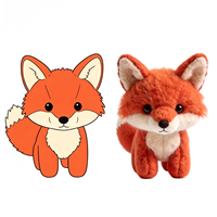 Vente directe du fabricant : adorable peluche renard orange, animal en peluche personnalisé pour enfants et cadeaux, peluche personnalisée
