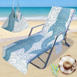 Funda de microfibra para tumbona de playa con estampado de palmeras tropicales, toalla de secado rápido con estampado digital para playa y piscina - Product Image 2