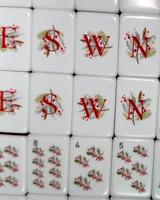 Tuiles de mahjong américaines de qualité supérieure HIMORE, tuiles de mahjong en acrylique bleu clair, tuiles de mahjong gravées, ensemble de mahjong pour le divertissement à domicile