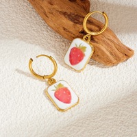 Boucles d'oreilles coeur en acier inoxydable 316L plaqué or 18k Boucles d'oreilles mode pour femmes sans ternissement