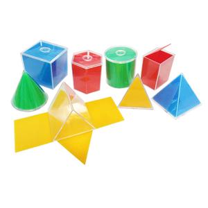 Gelsonlab HSMM-052 8pcs <strong>Plastic</strong> Geometry Set Folding Geometric Shapes Bundle, Math Class Accessories, 3-D and 2-D <strong>Concepts</strong> - Product Image 1