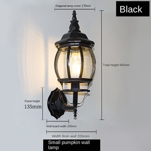 Antique Japanese-Style LED Wall Light Retro Sconce <b>Chinese</b> Square Outdoor Waterproof Metal Glass <b>Lantern</b> E26 Garden Wall Lamp - Product Image 2