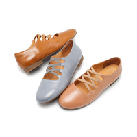 Ballerines pour femmes à lanières croisées ajourées - Douces et légères, en cuir véritable, pour l'été, le printemps et l'automne