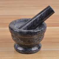 Ensemble mortier et pilon de broyeur de marbre naturel de grande taille de haute qualité