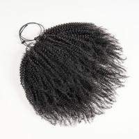 Extension de cheveux brésiliens naturels noirs afro crépus bouclés queue de cheval 100% cheveux humains vierges 10-26 pouces avec pinces à cordes